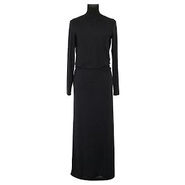 Saint Laurent Schwarzes Seidenkleid Schwarz
