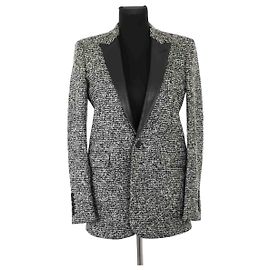 Saint Laurent Schwarzer Wollblazer Schwarz