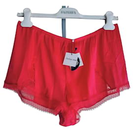 Autre Marque Madame Aime Shorty Kurz Calais Spitze Seide Rot 38 FR Rot