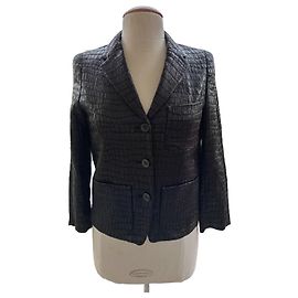 Dries Van Noten Black Snake Effect Jacket Black Other
