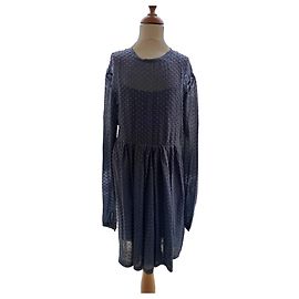 Vestido Balenciaga de seda e algodão cinza Outro Cinza