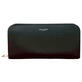 Yves Saint Laurent Saint Laurent Paris Leather Long Wallet Black
