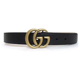 Gucci Double G Marmont Ledergürtel Schwarz