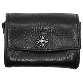 Chrome Hearts TINY WALLET Leather Coin Case Black