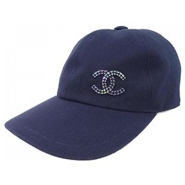 Boné de algodão Chanel Azul