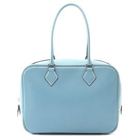 Hermès Hermes Plume 28 Leather Handbag Blue