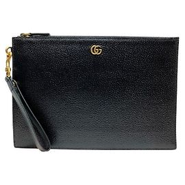 Gucci GG Marmont Leder Clutch Tasche Schwarz