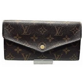 Cartera Larga Monograma Sarah de Louis Vuitton Castaño