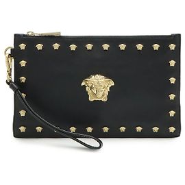 Versace Leder Clutch Schwarz