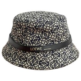 Cappello bucket in cotone e nylon Anagram Loewe Blu