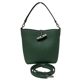 Bolso de cuero Le Roseau 2 en 1 de Longchamp Verde