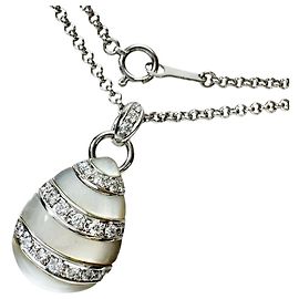 TASAKI K18WG Shell Diamant-Halskette Silber Metallisch
