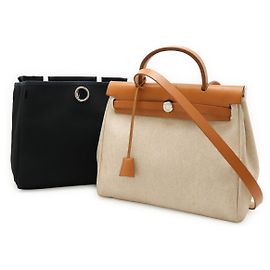 Bolsa 2 em 1 Herbag PM Toile Officier da Hermès Marrom
