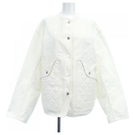 Veste sans col en laine Hermès 36 Blanc