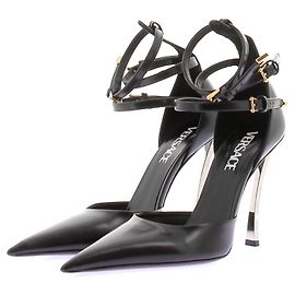 Versace Escarpins en cuir "Pin-Point" Noir