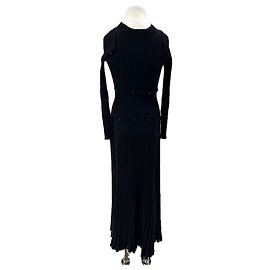 Autre Marque Schwarzes Wollkleid mit Knöpfen Schwarz