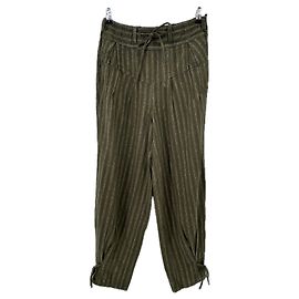 Free People Calça caqui com listras Verde