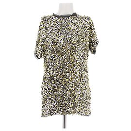 Lanvin T-shirt in seta con paillettes D'oro