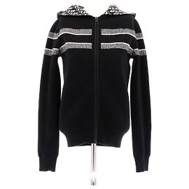 Christian Dior Pull à capuche réversible en cachemire Bleu Marine