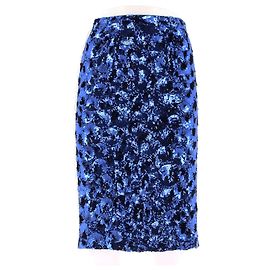 Louis Vuitton Blue Sequin Midi Skirt Blue