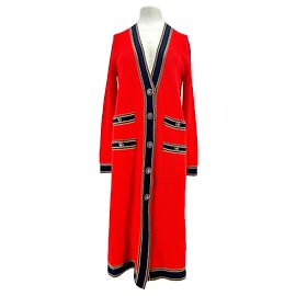 Chanel Langer roter Cashmere-Cardigan Rot