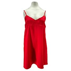 Autre Marque Mini-Satin-Kleid in Rot Rot