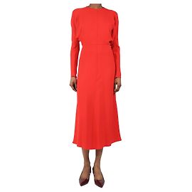 Victoria Beckham Rotes Dolman-Midi-Kleid - Größe UK 4 Rot
