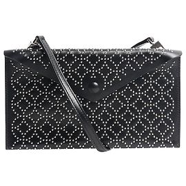 Alaïa Bolsa transversal de couro preto com studs Preto