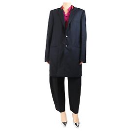 Saint Laurent Black oversized wool blazer - size UK 12 Black