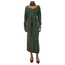 Jonathan Simkhai Grünes, mit Gürtel versehenes, gestricktes Kaschmir-Midikleid - Größe S Grün