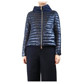 Herno Navy lightweight down shell jacket - size UK 10 Blue