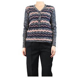 Missoni Grau Zickzack-Strickoberteil - Größe UK 10 Grau