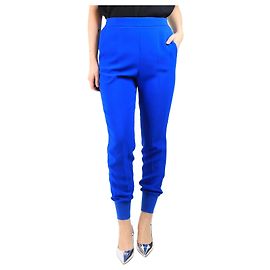 Stella Mc Cartney Pantalon bleu à revers - taille UK 8 Bleu