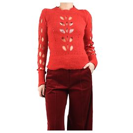 Isabel Marant Rotes Strickoberteil mit Ausschnittdetails - Größe UK 10 Rot