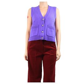 Autre Marque Lila ärmelloser Cardigan - Größe S Lila