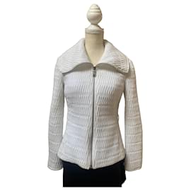 Prada weiße gesteppte Jacke Weiß