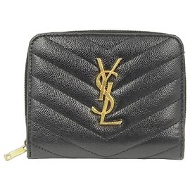 Saint Laurent Cassandra Bifold Geldbörse Schwarz