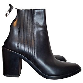 Botines de cuero negro Sartore Negro