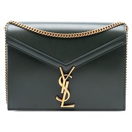 Bolsa Monogram Cassandra em couro liso verde Saint Laurent Verde Verde escuro