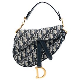Borsa a sella mini obliqua blu Dior Blu Blu navy