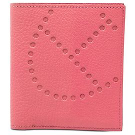 Petit portefeuille Evelyne en chèvre Mysore rose d'Hermès Rose
