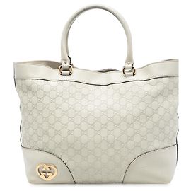 Gucci Weiße Guccissima Lovely Tote Weiß