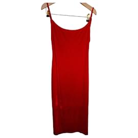 Reformation Rotes Samtkleid Rot