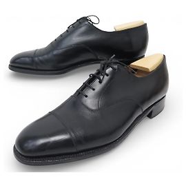 SCARPE JM WESTON 300 RICHELIEU 8C 41.5 42 IN PELLE NERA CON CALZATORE Nero