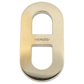 Hermès ANILLO DE BUFANDA HERMES CADENA ANCLA REVERSIBLE DORADO PLATEADO Otro