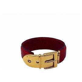 Pulsera de cuero vintage Gucci Roja