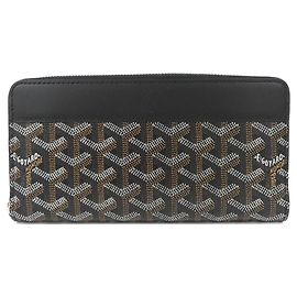 Goyard Matignon Coated Canvas Long Wallet Black