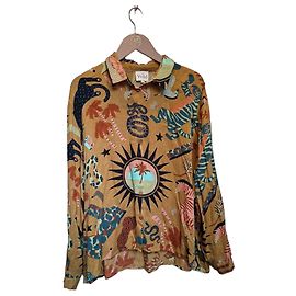 Autre Marque Camicia con stampa animale selvaggia Marrone Nero Rosa Blu Multicolore Verde