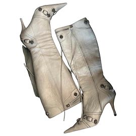 Botas altas Cagole de Balenciaga Blanco