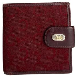 Céline Vintage Celine Paris C Monogram Burgundy Dark red